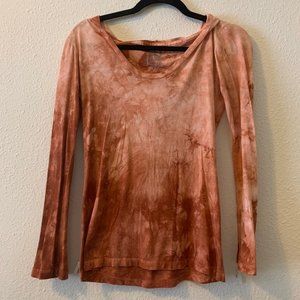 Orange Ombre Long Sleeve shirt with hood